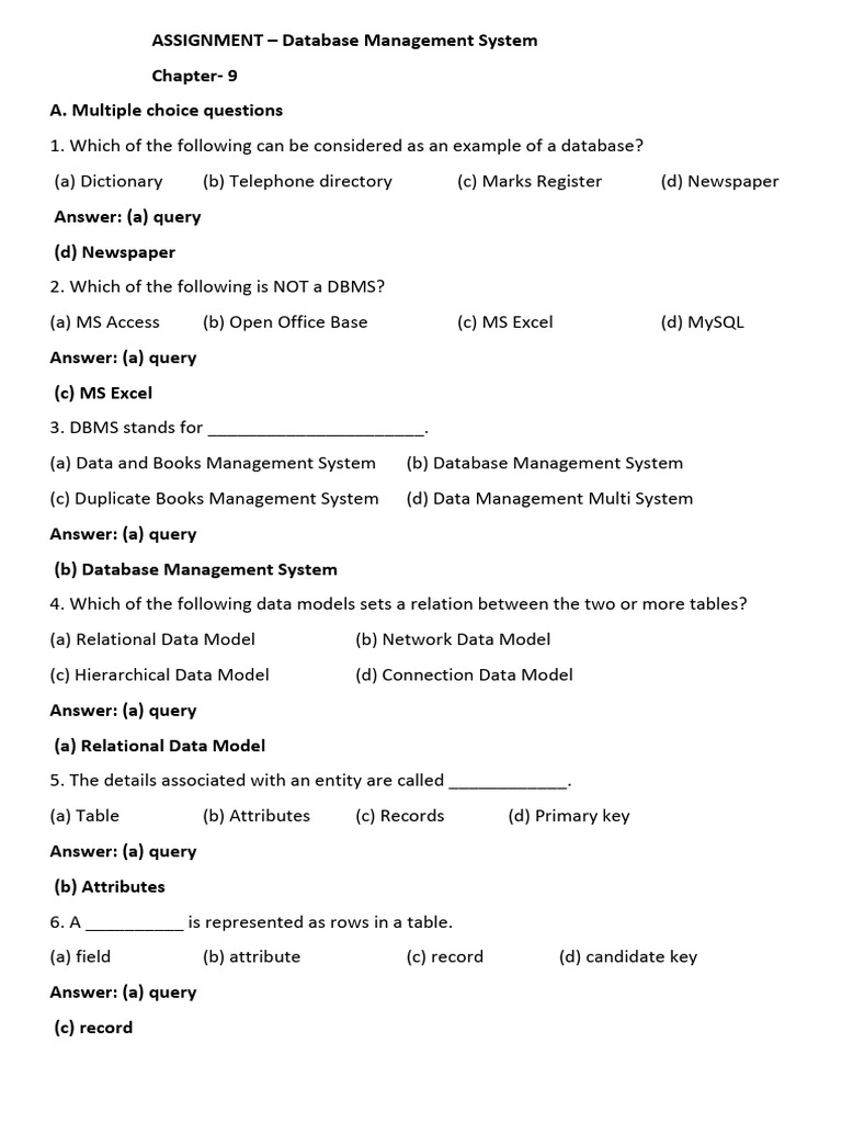 Database Management System Assignment | PDF | Databases | Relational Model
