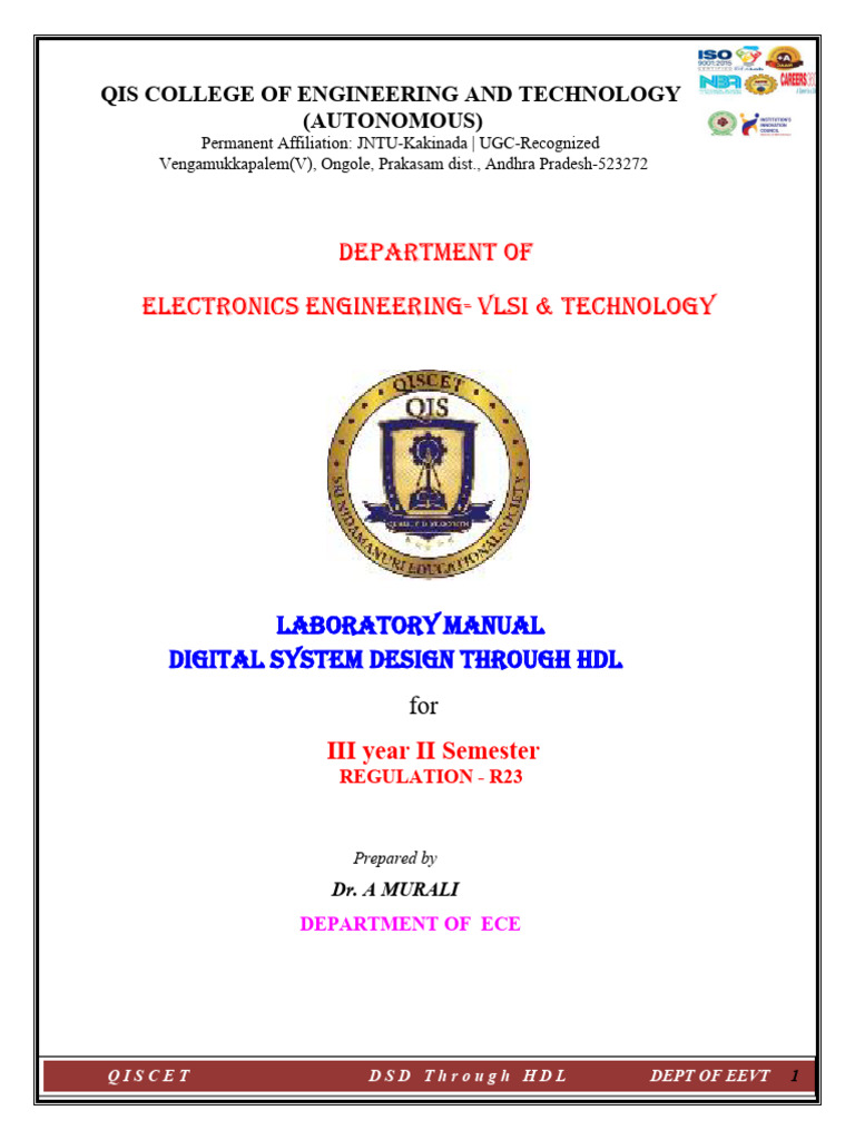 Digital System Design HDL Lab Manual | PDF | Hardware Description ...
