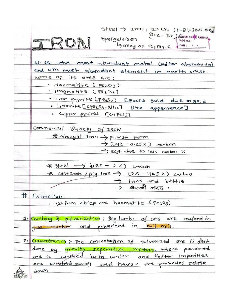 Iron Short Notes | PDF