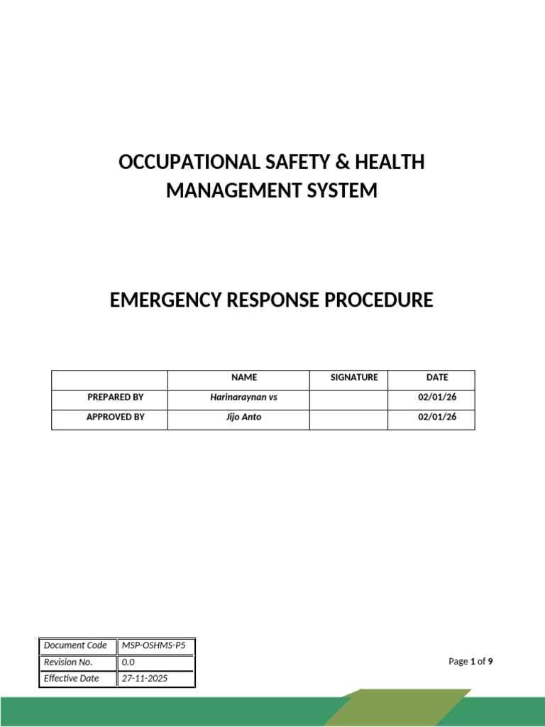 Emergency Response Procedure Guide | PDF | Emergency | Emergency Management