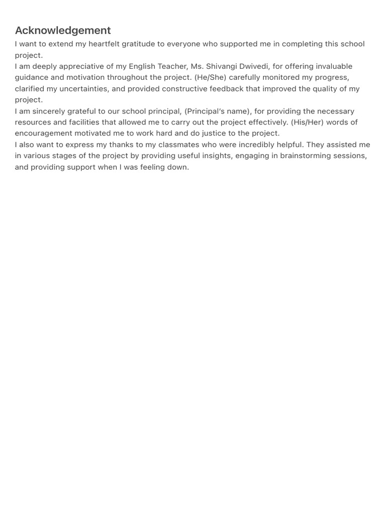 Acknowledgement | PDF