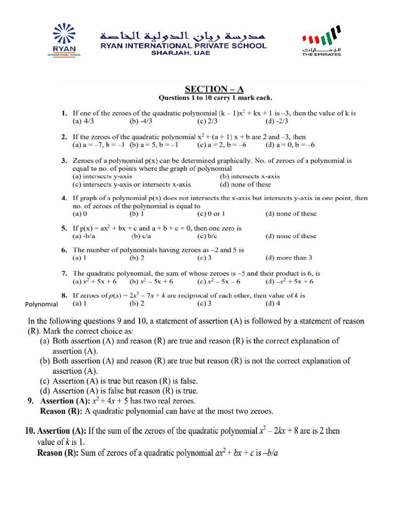 Polynomials Assign Emt n 2 | PDF