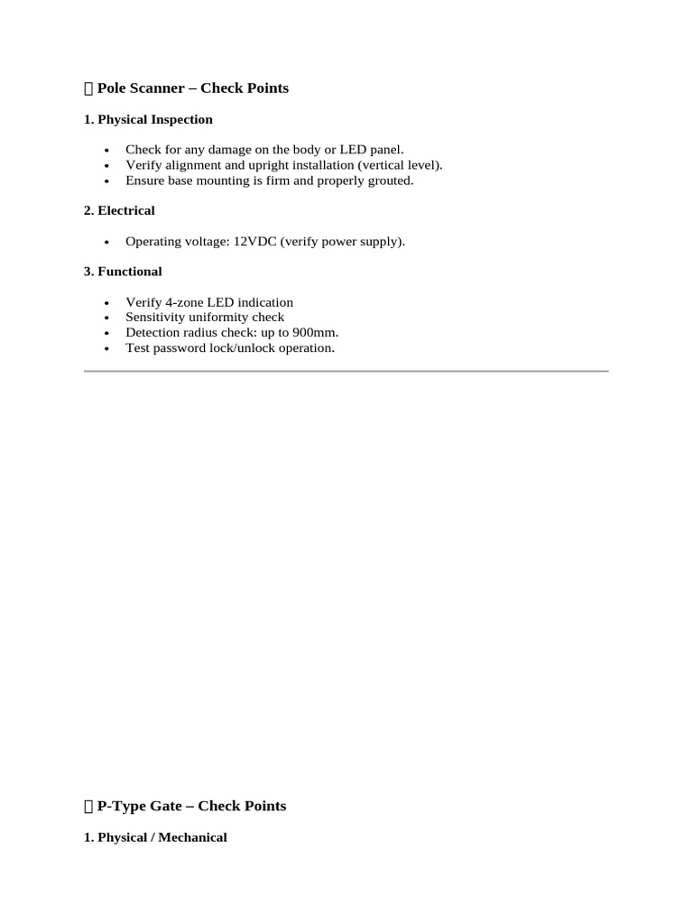 Pole Scanner and P-Type Gate Inspection Guide | PDF
