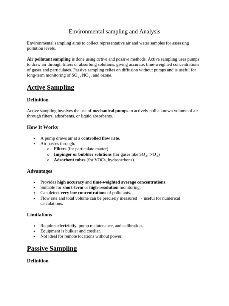 Environmental Sampling Techniques Explained | PDF | Environmental ...