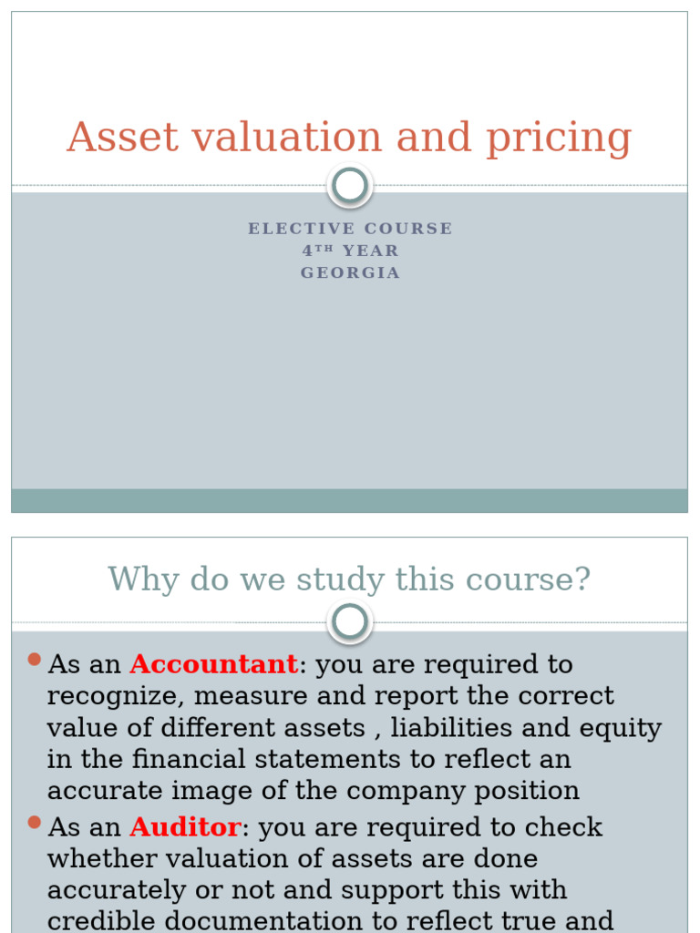 Asset Valuation and Pricing Course Overview | PDF | Valuation (Finance ...
