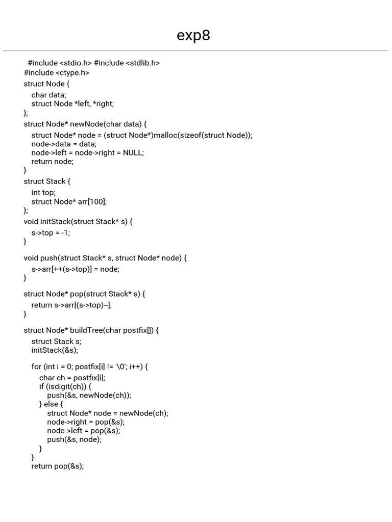 Build and Evaluate Expression Trees | PDF