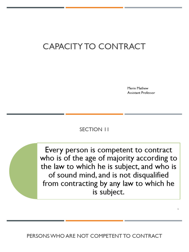 Understanding Contract Capacity and Competence | PDF ...