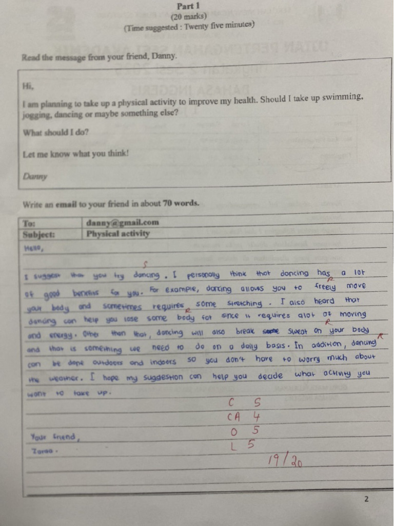 PT3 Writing Paper Sample Responses | PDF