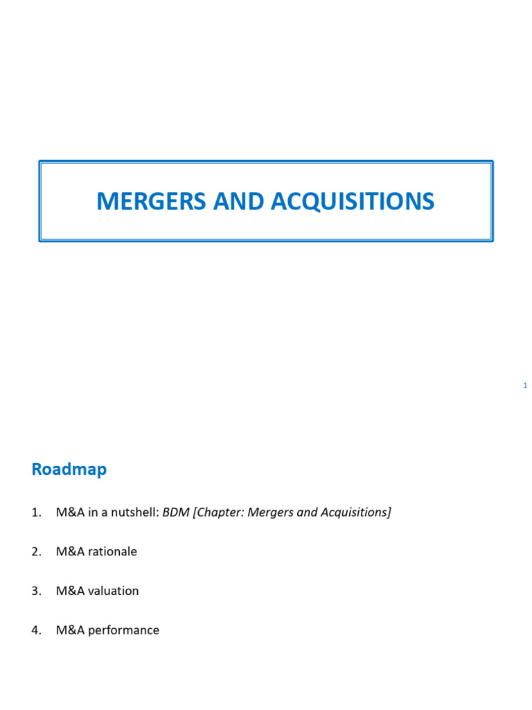 Mergers and Acquisitions Overview Guide | PDF | Mergers And ...