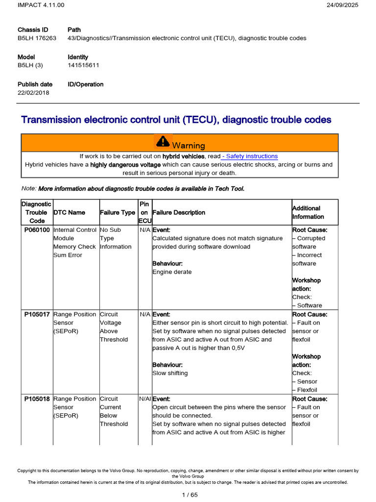 TECU Diagnostic Trouble Codes Guide | PDF | Electrical Network ...