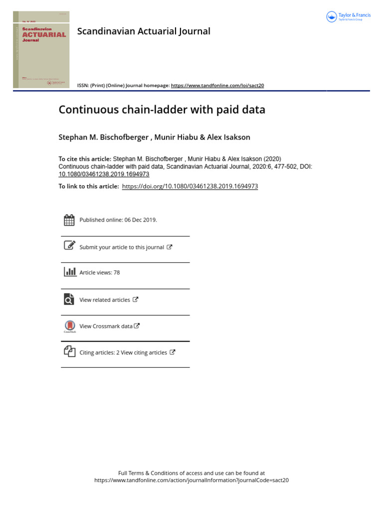 Continuous Chain-Ladder Method Analysis | PDF | Histogram | Estimator