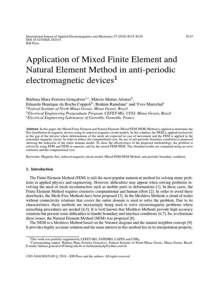 Mixed FEM-NEM in Electromagnetic Devices | PDF | Finite Element Method ...