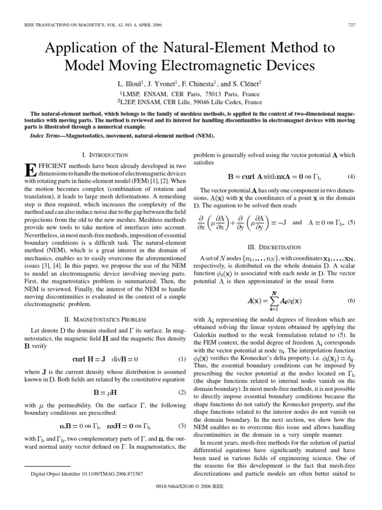 Natural-Element Method for Electromagnetic Devices | PDF | Finite ...