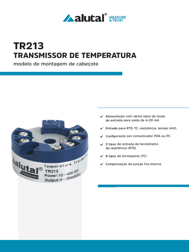 Transmissor de Temperatura TR213 4-20 mA | PDF | Termopar ...