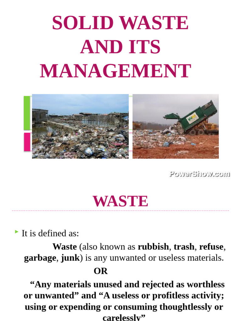 Solid Waste Management Overview | PDF | Waste Management | Waste