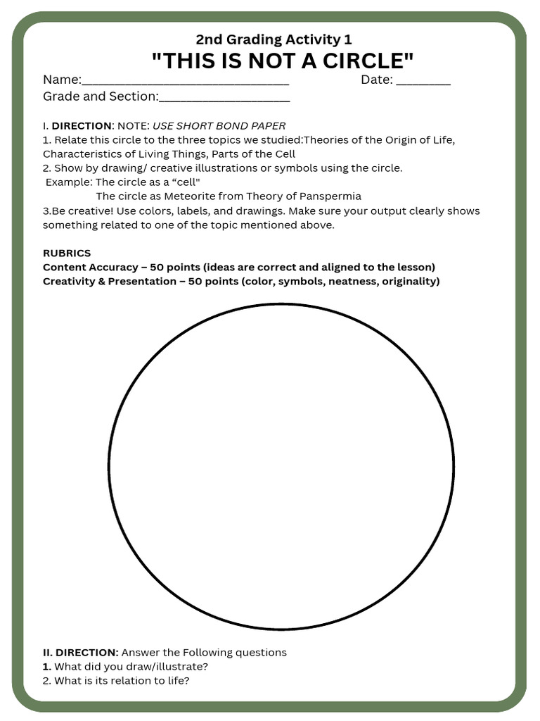 Creative Circle Project on Life Sciences | PDF