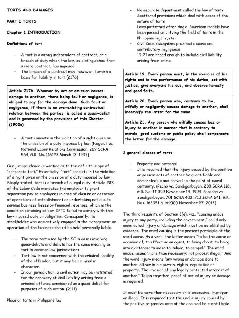 Understanding Torts and Damages in Law | PDF | Tort | Negligence
