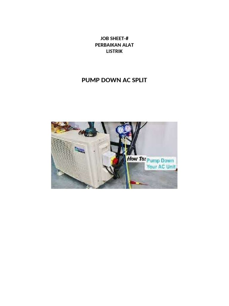 Panduan Praktik Pump Down AC Split | PDF