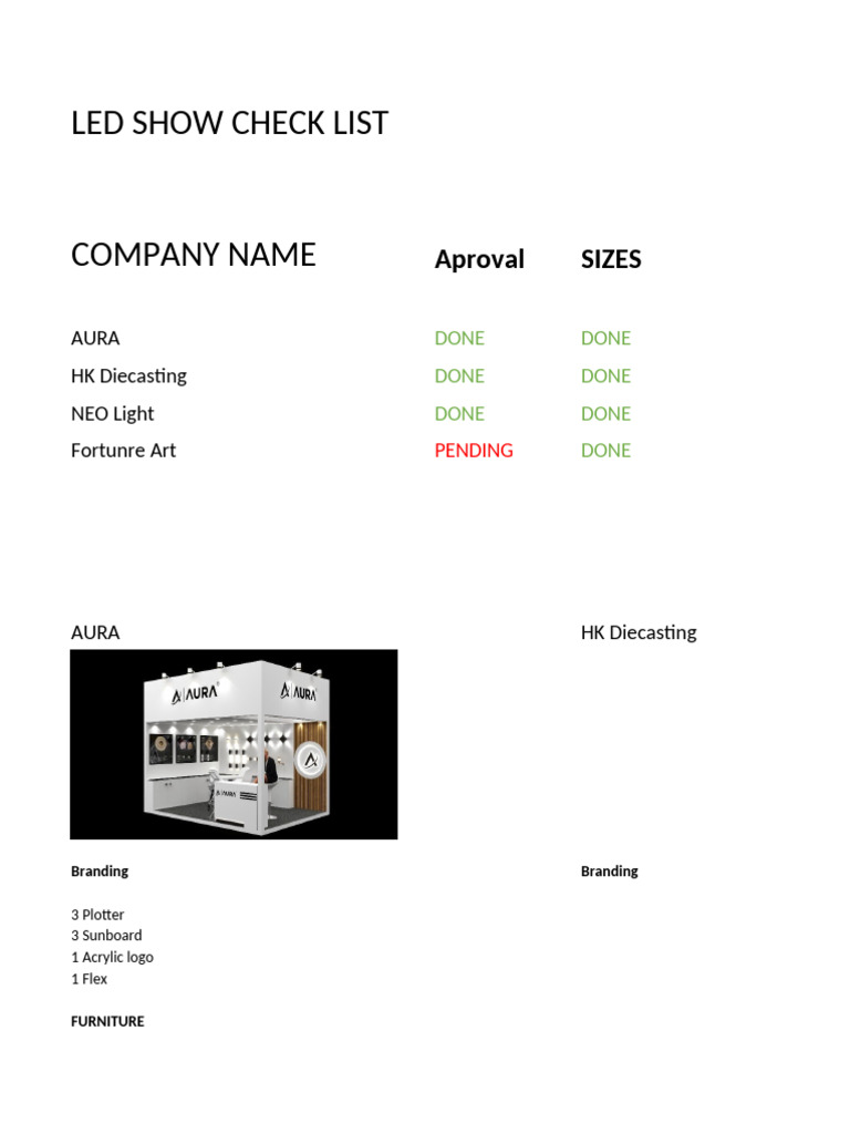 LED Show Checklist and Branding Guide | PDF