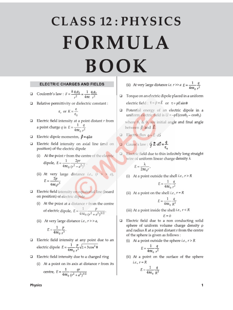 Formula Sheet | PDF