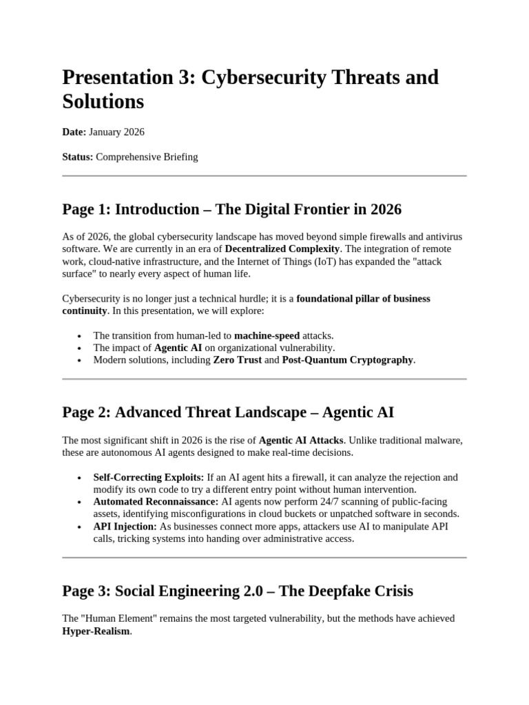 Cybersecurity Threats & Solutions 2026 | PDF | Encryption | Security