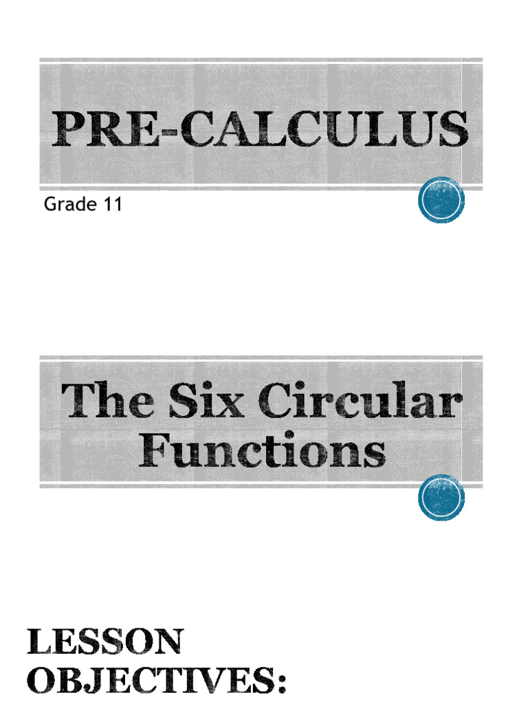 Understanding Six Circular Functions | PDF