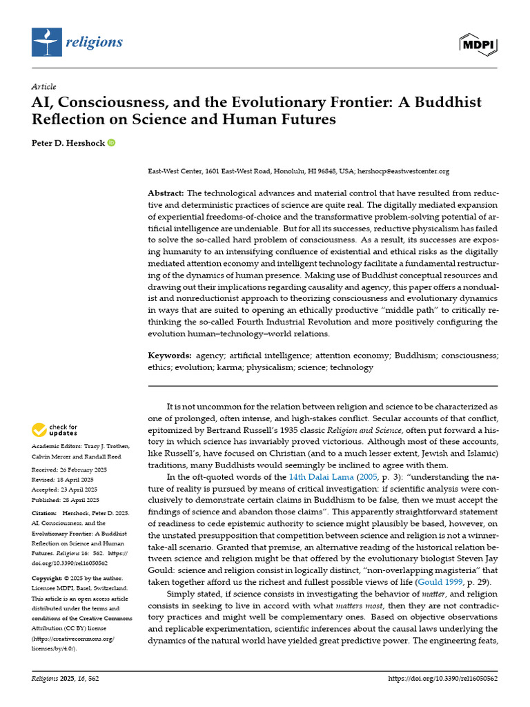 Buddhist Insights on AI and Consciousness | PDF | Consciousness | Karma