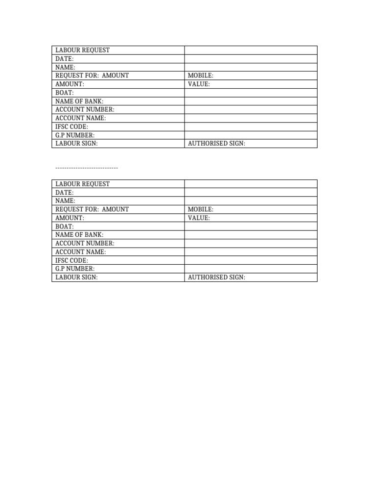 Labour Request Form Two Per Page | PDF