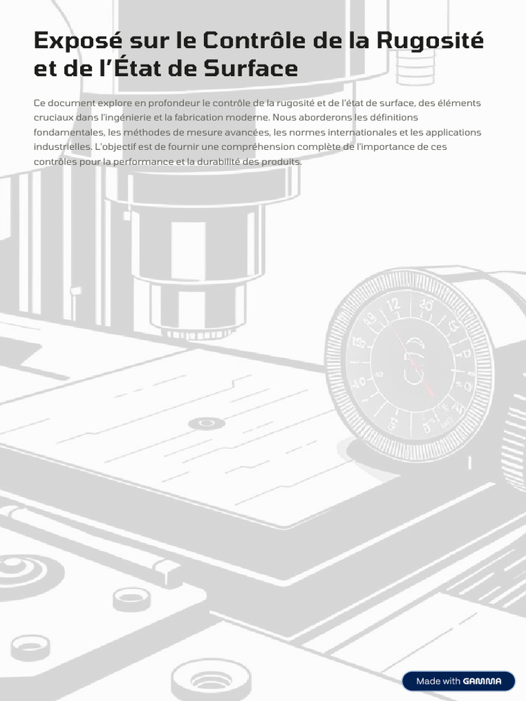 Contrôle de la Rugosité et Surface | PDF