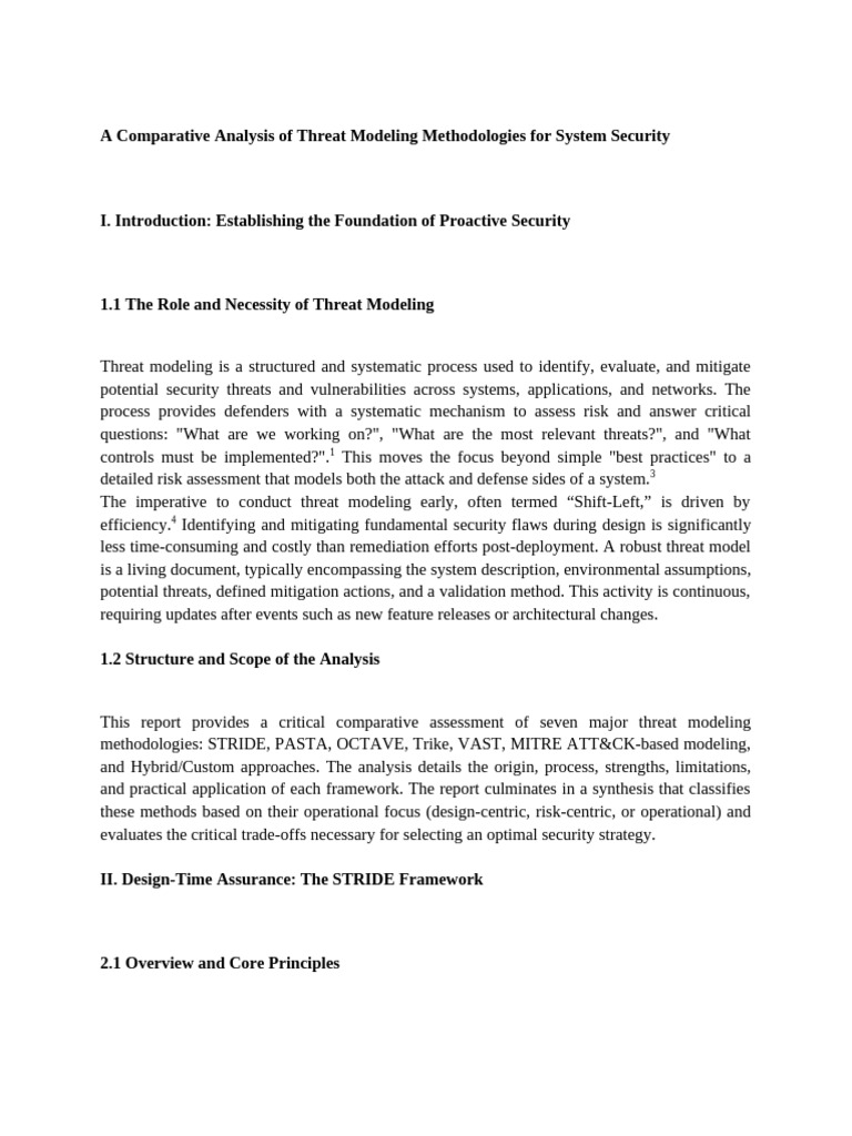 Comparative Threat Modeling Methodologies | PDF | Computer Security ...