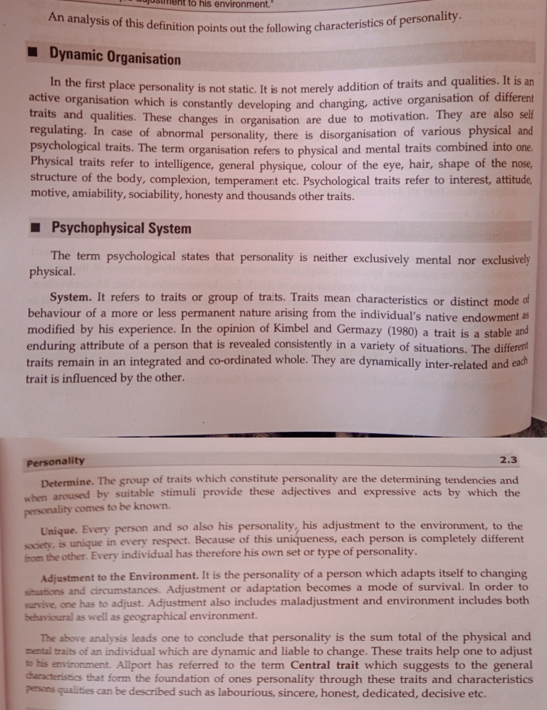 Nature of Personality | PDF