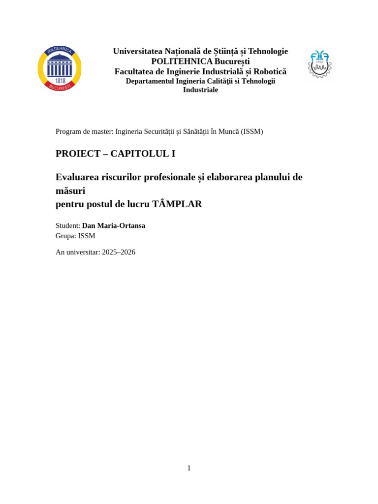 Proiect CS I Dan Maria Ortansa | PDF