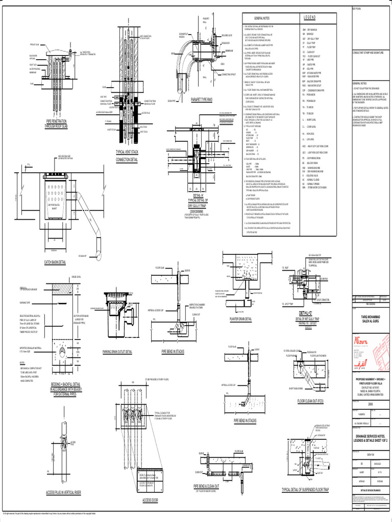 Gen-104-Drainage Services Notes, Legends & Details Sheet 1of 2 | PDF ...