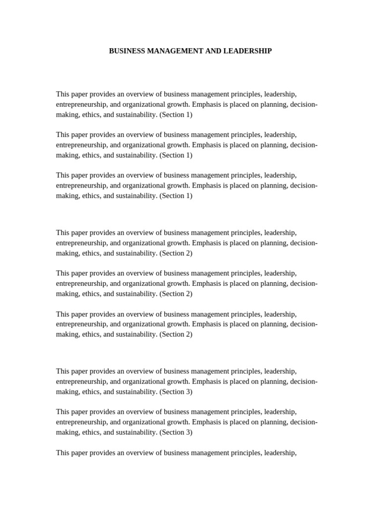 Document 2 Business Management Paper | PDF | Leadership | Sustainability
