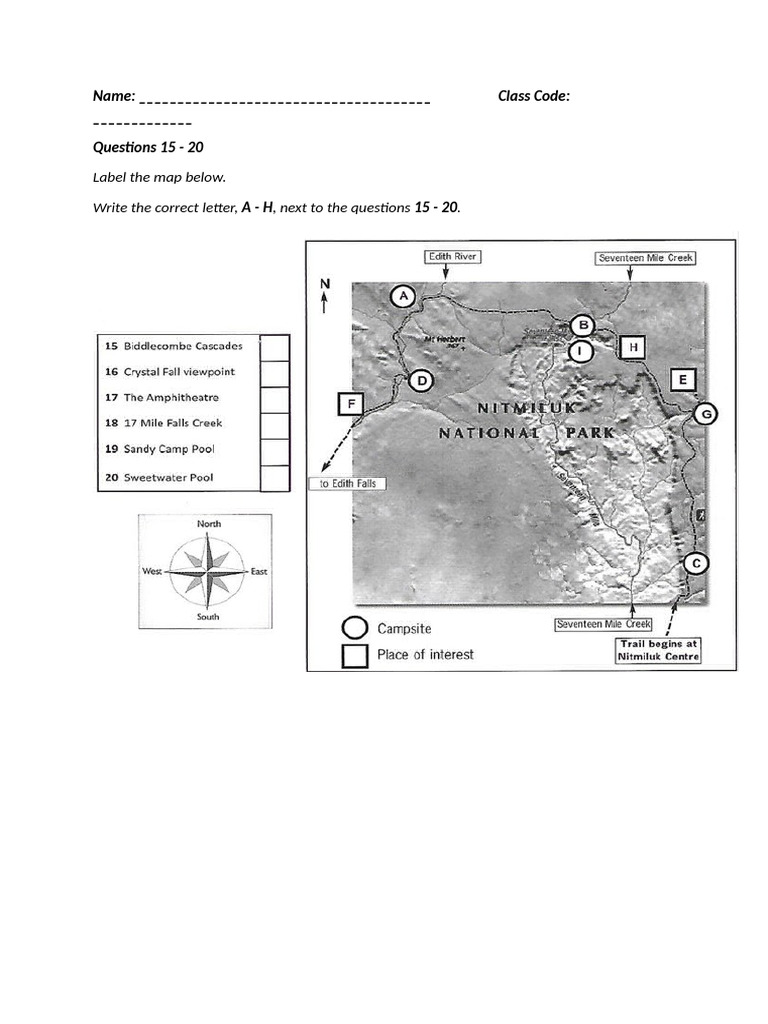Map Labeling Activity Questions 15-20 | PDF