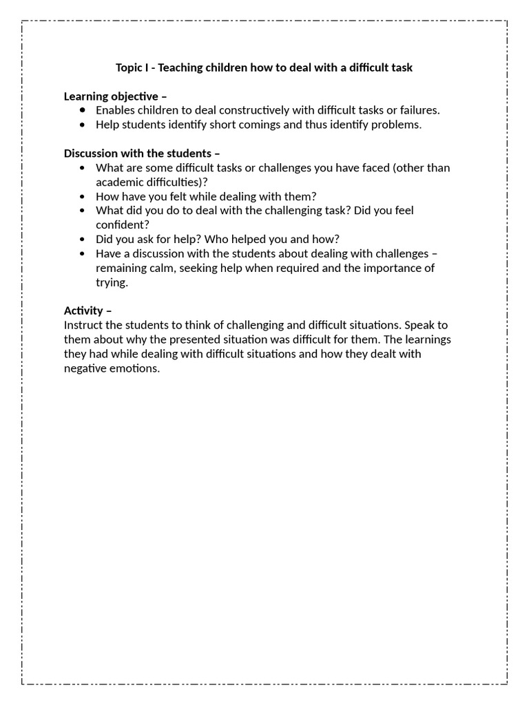 Teaching Kids to Overcome Challenges | PDF
