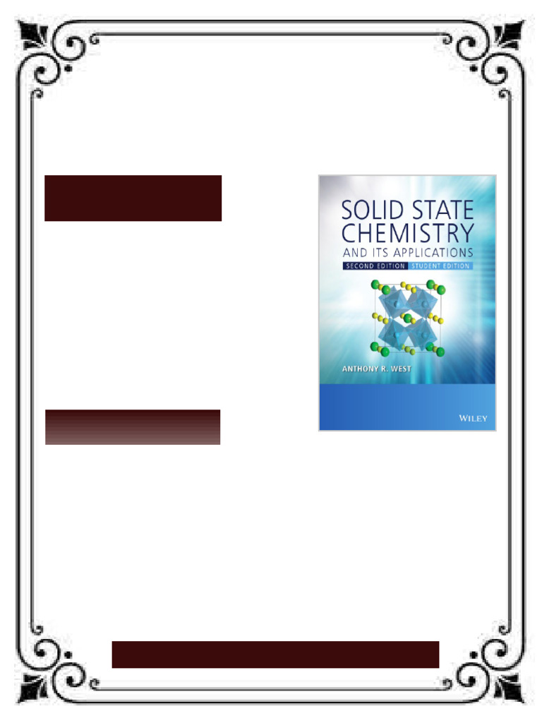Solid State Chemistry and its Applications Student Edition Anthony R ...