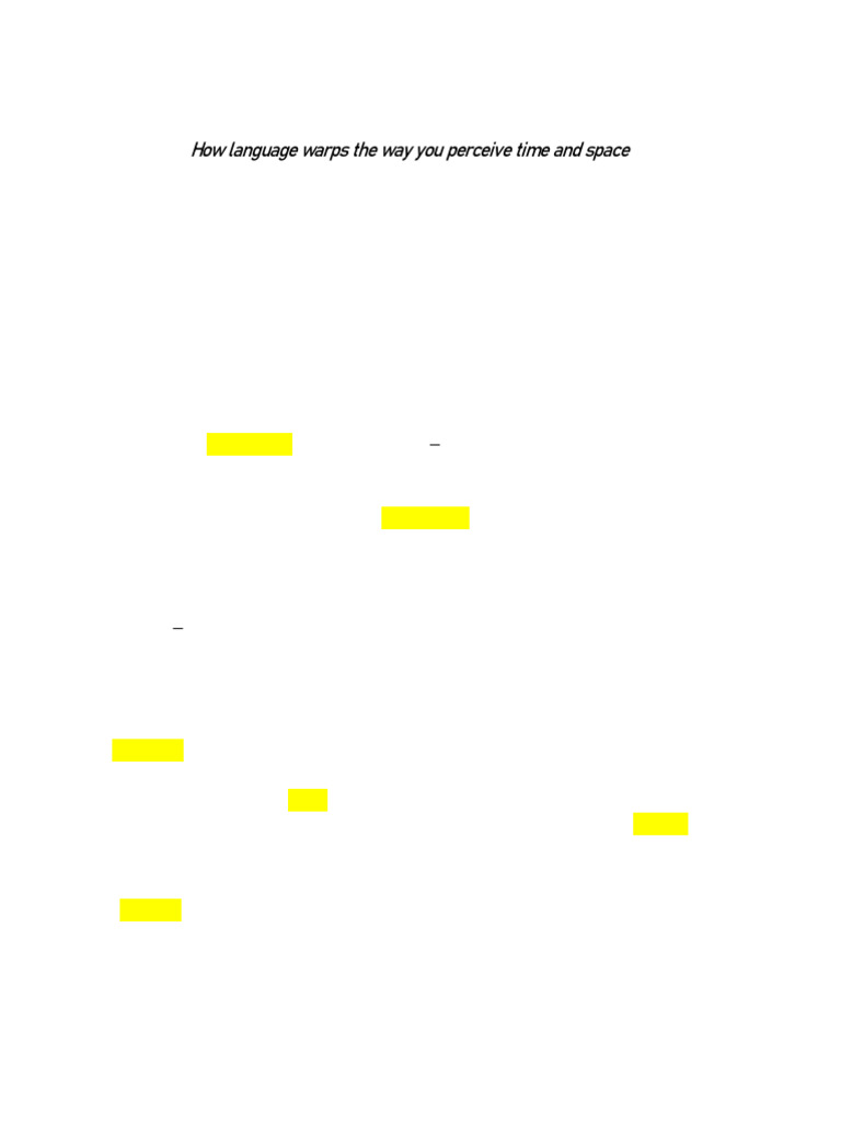 Language's Impact on Time Perception | PDF | Behavioural Sciences ...