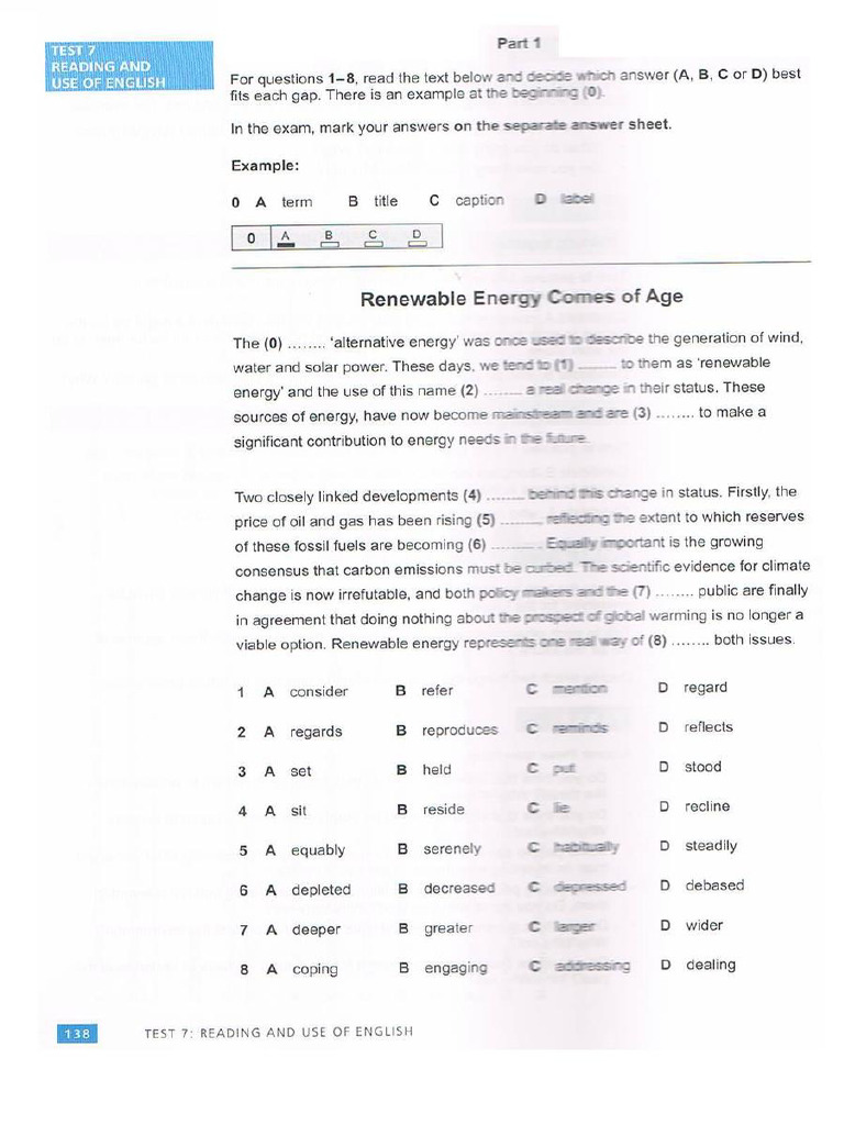 English Advanced Test 7 | PDF