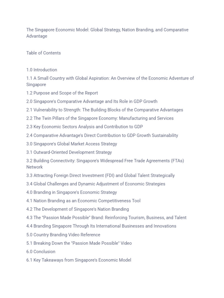 Singapore's Economic Advantage Report | PDF | Singapore | World Politics