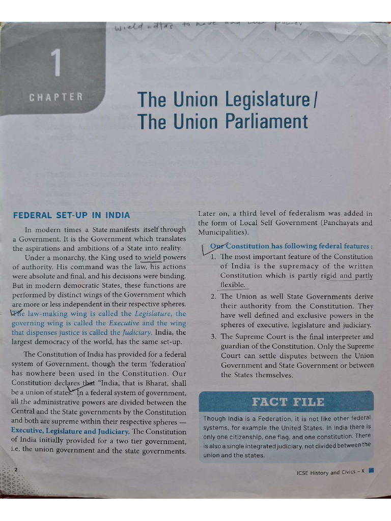 The Union Legislature | PDF