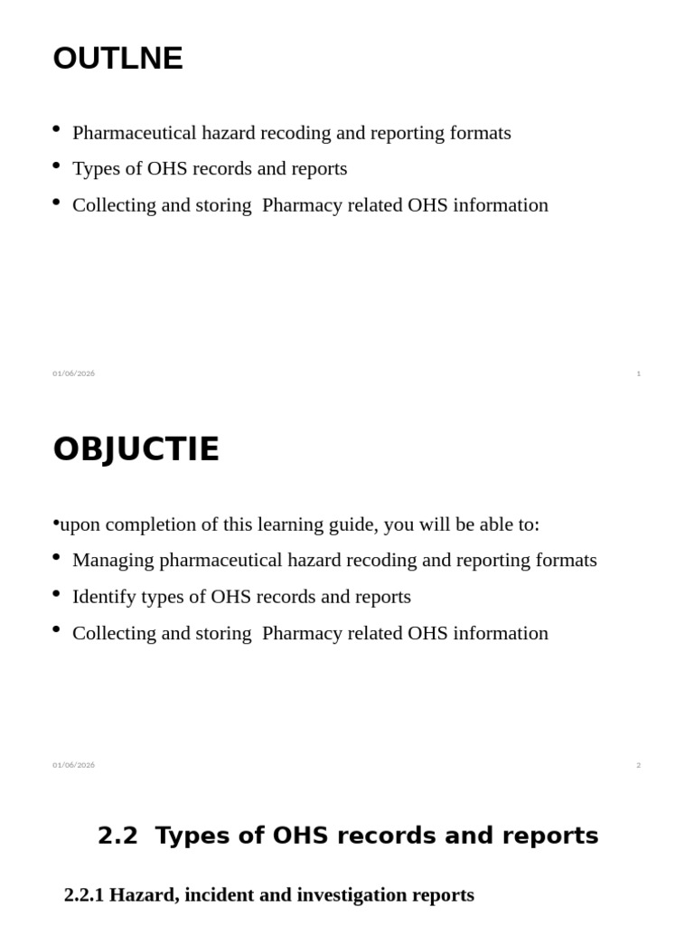 Pharmaceutical OHS Reporting Guide | PDF | Working Conditions | Labor ...