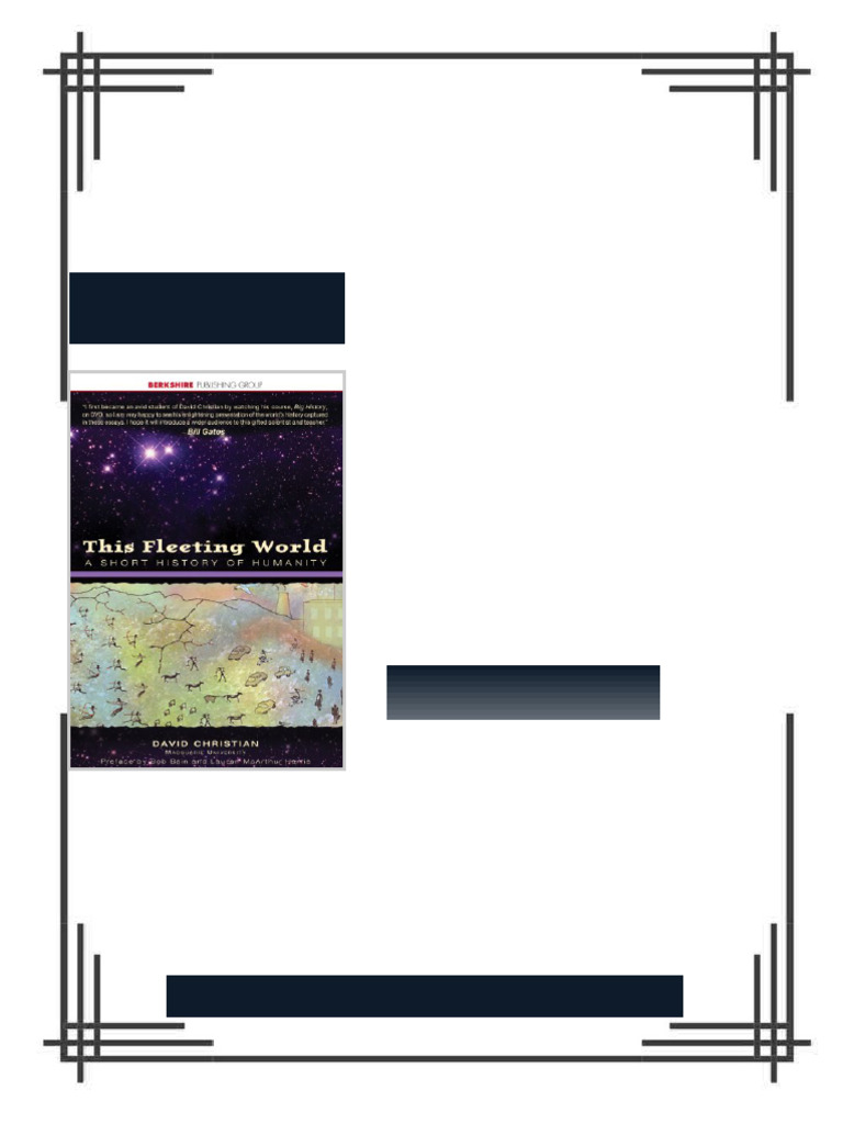 This Fleeting World A Short History of Humanity 1st Edition David ...