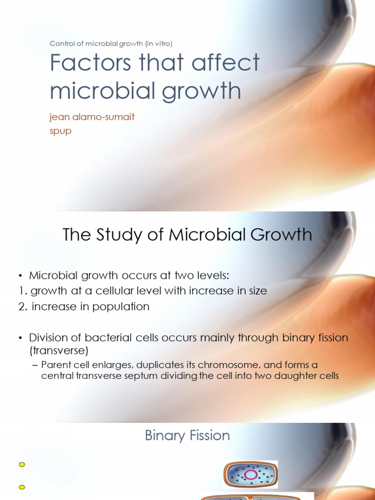 Microbial Growth Control Factors | PDF | Growth Medium | Bacteria