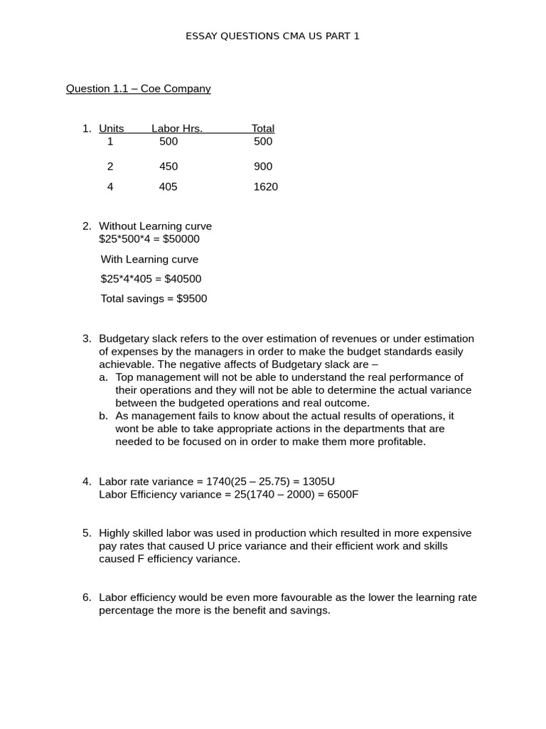 CMAessays | PDF