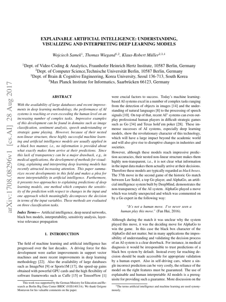 Explainable AI: Interpreting Deep Learning | PDF | Artificial ...