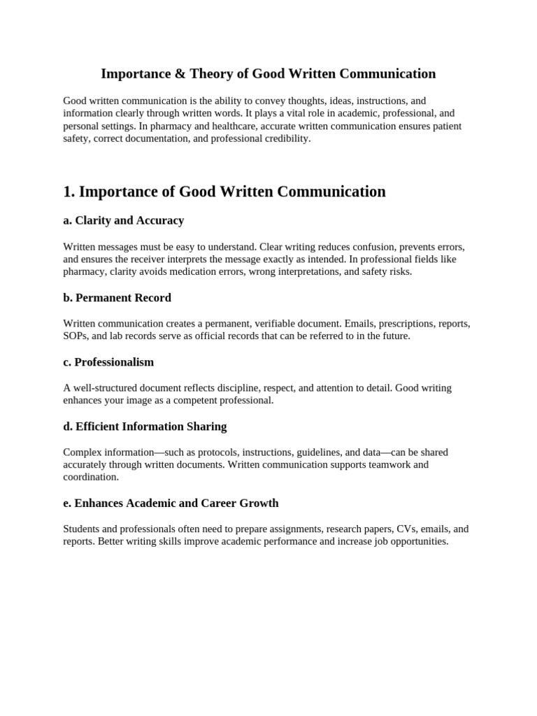 Essentials of Effective Written Communication | PDF | Communication ...