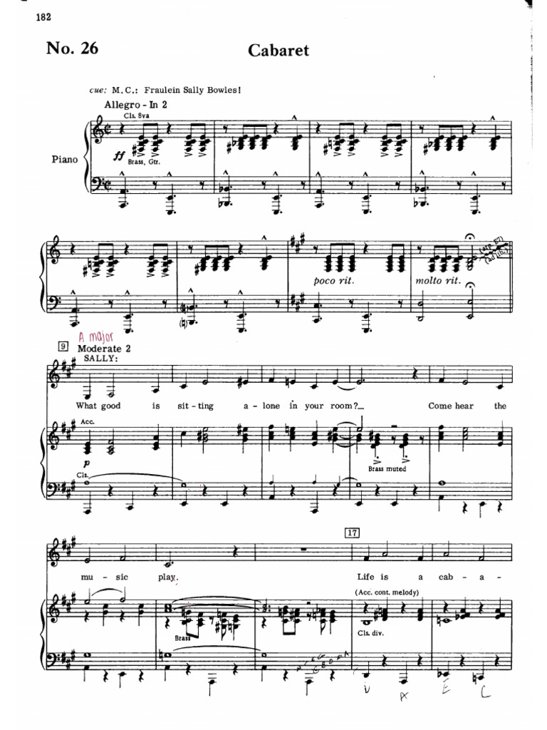 Cabaret Sheet Music PDF | PDF