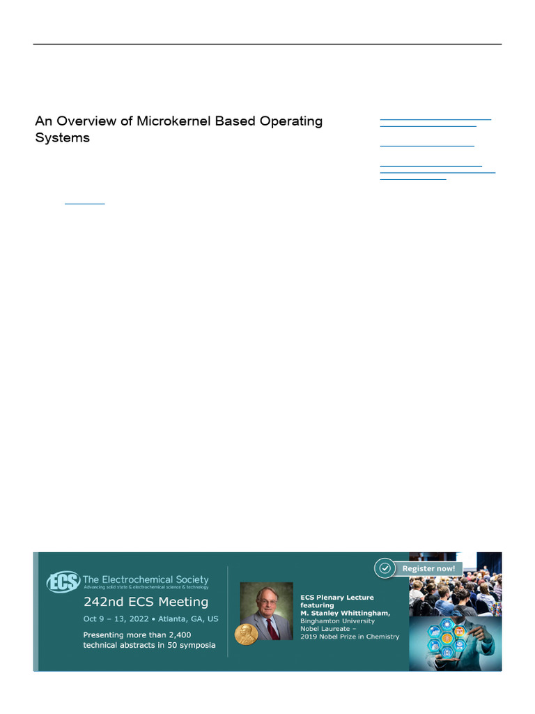 Overview of Microkernel Operating Systems | PDF | Computer Engineering ...