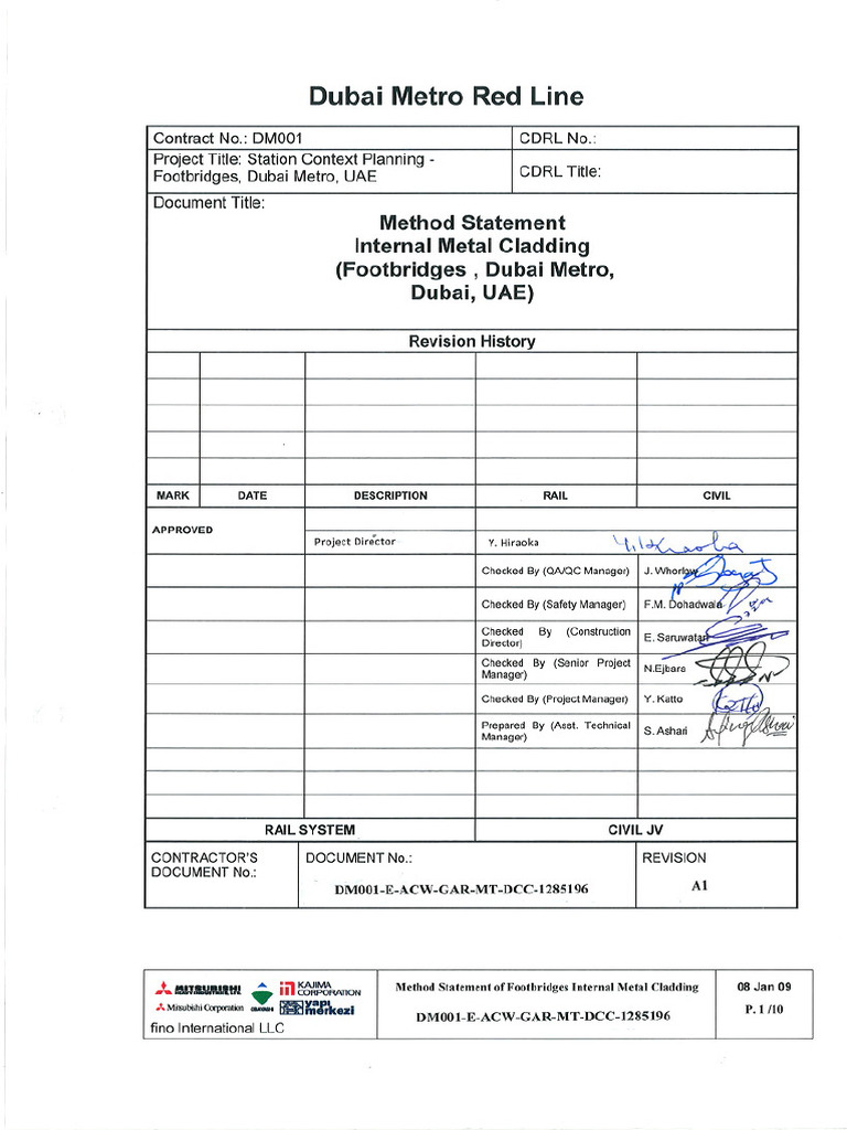DM001-E-ACW-GAR-MT-DCC-1285196 Method Statement For Internal Metal ...